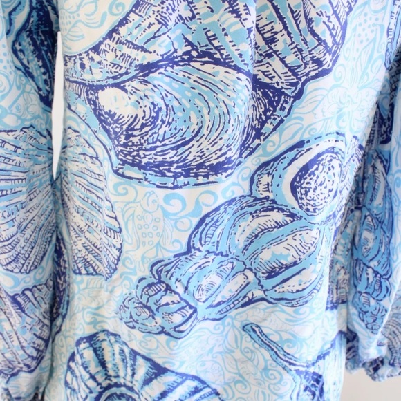 Lilly Pulitzer Elsa Stuffed Shells Silk Blouse - Picture 8 of 8